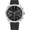 Buy Tommy Hilfiger Mens Quartz Black Leather Strap Black Dial 44mm Watch - 1791740 in Pakistan