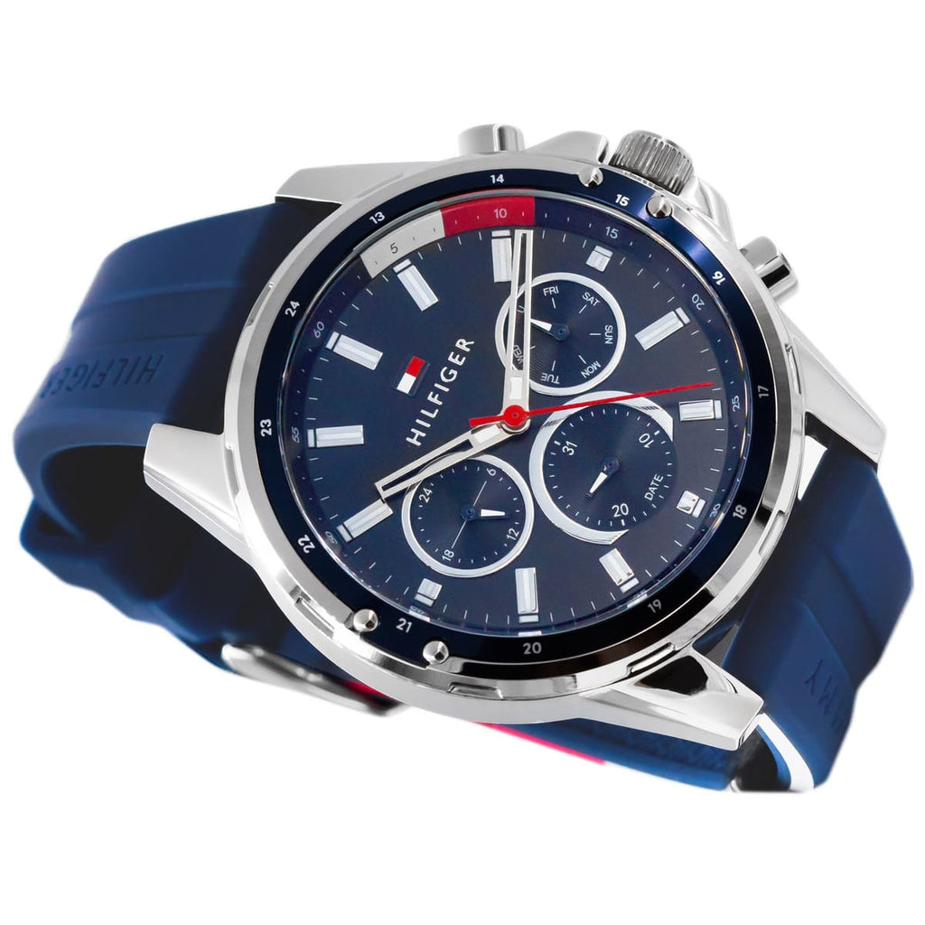 Buy Tommy Hilfiger Mens Quartz Silicone Strap Blue Dial 45mm Watch - 1791791 in Pakistan