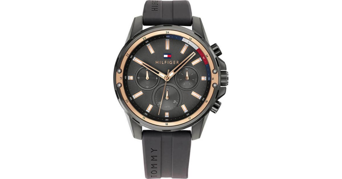 Buy Tommy Hilfiger Mens Quartz Silicone Strap Grey Dial 45mm Watch - 1791792 in Pakistan