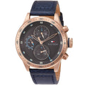Buy Tommy Hilfiger Mens Quartz Blue Leather Strap Grey Dial 46mm Watch - 1791808 in Pakistan