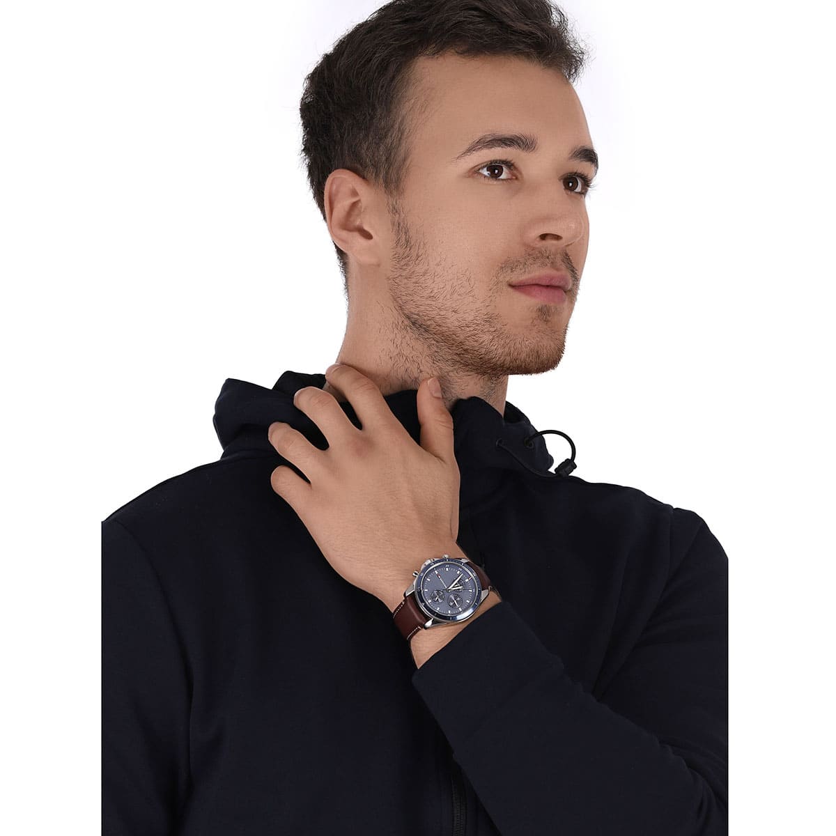 Buy Tommy Hilfiger Mens Quartz Leather Strap Blue Dial 44mm Watch - 1791837 in Pakistan