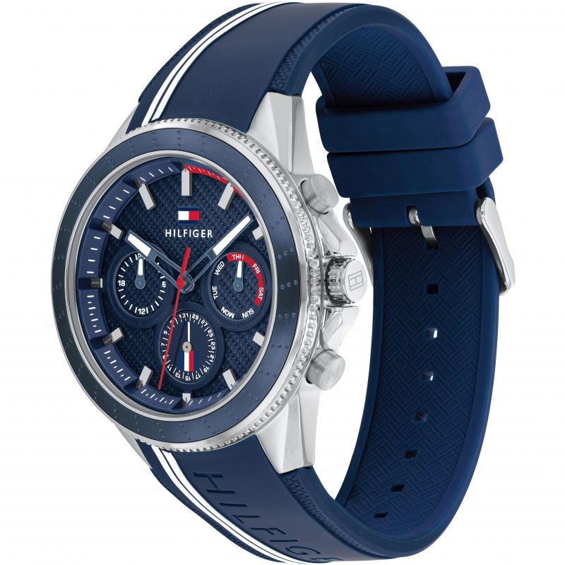 Buy Tommy Hilfiger Mens Quartz Blue Silicone Strap Blue Dial 45mm Watch - 1791859 in Pakistan