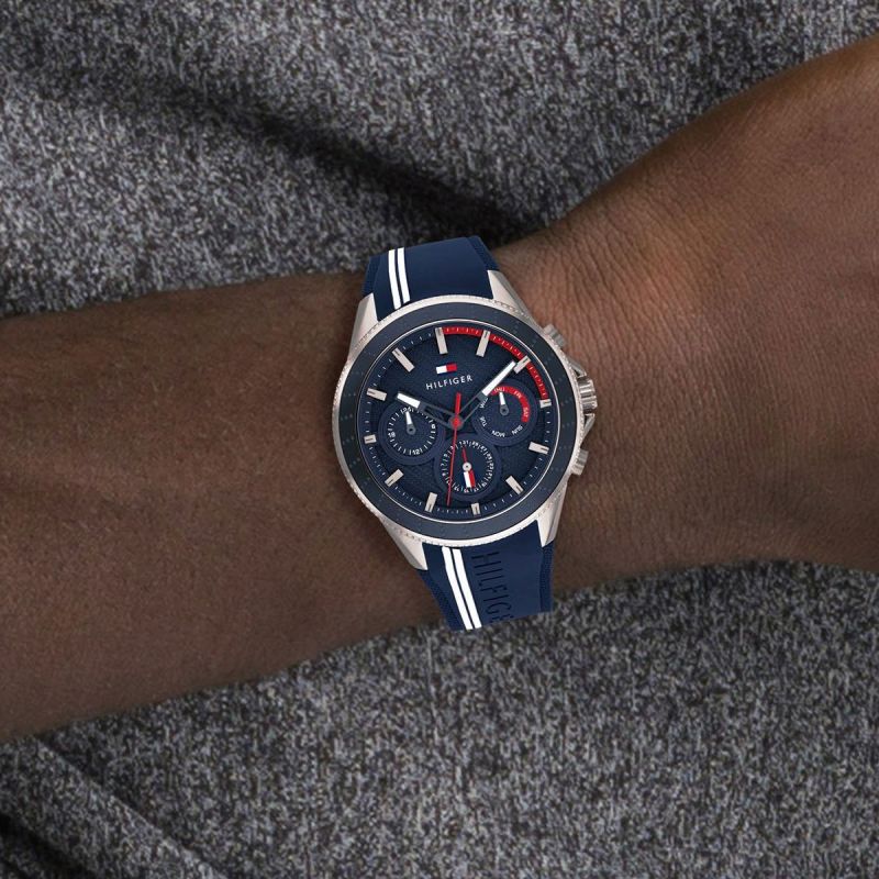 Buy Tommy Hilfiger Mens Quartz Blue Silicone Strap Blue Dial 45mm Watch - 1791859 in Pakistan