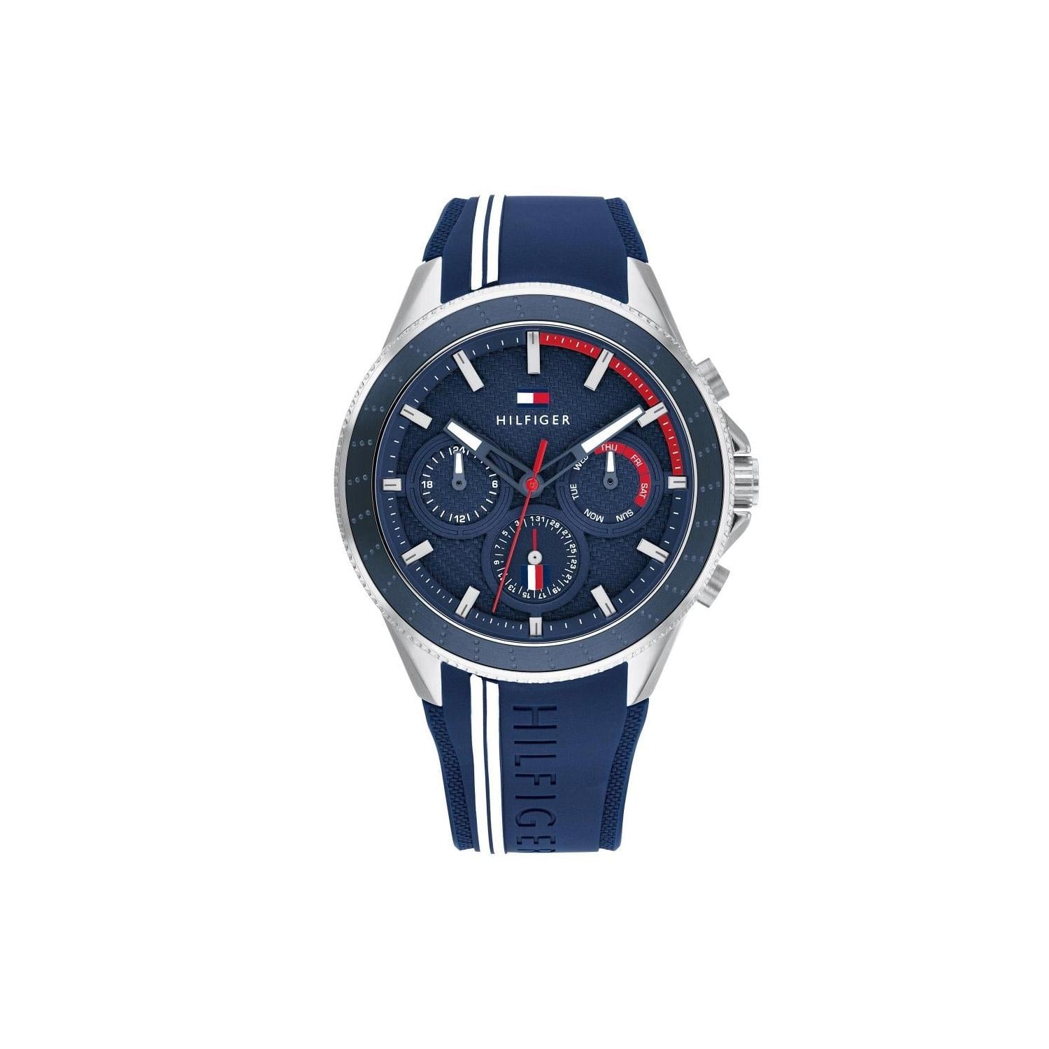 Buy Tommy Hilfiger Mens Quartz Blue Silicone Strap Blue Dial 45mm Watch - 1791859 in Pakistan