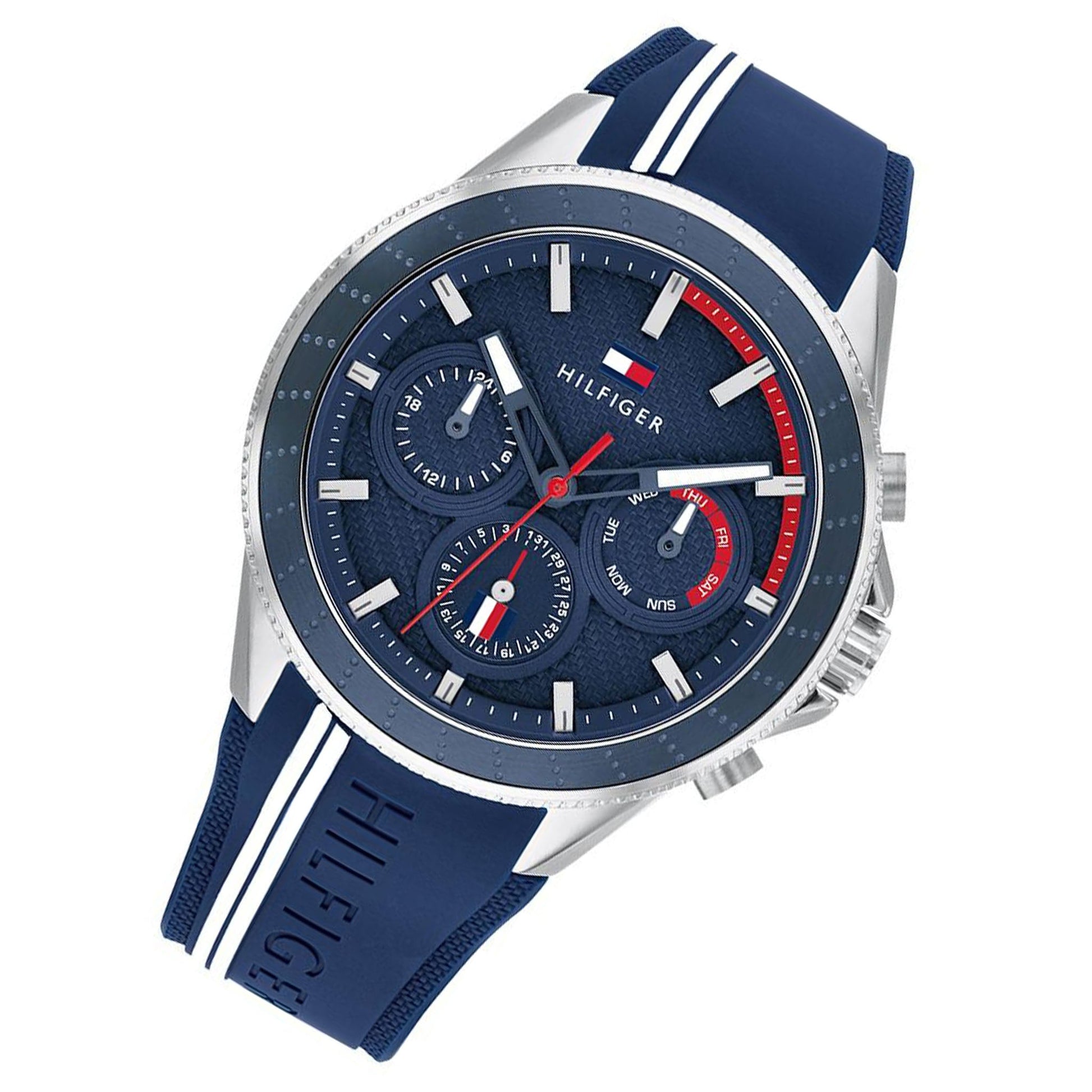 Buy Tommy Hilfiger Mens Quartz Blue Silicone Strap Blue Dial 45mm Watch - 1791859 in Pakistan