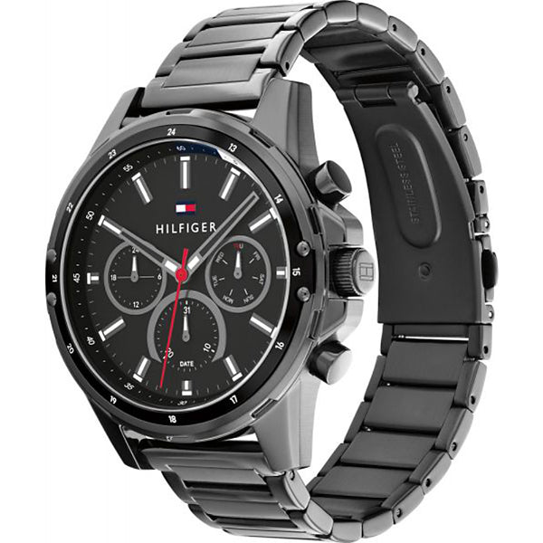 Buy Tommy Hilfiger Mens Quartz Black Stainless Steel Black Dial 44mm Watch - 1791935 in Pakistan