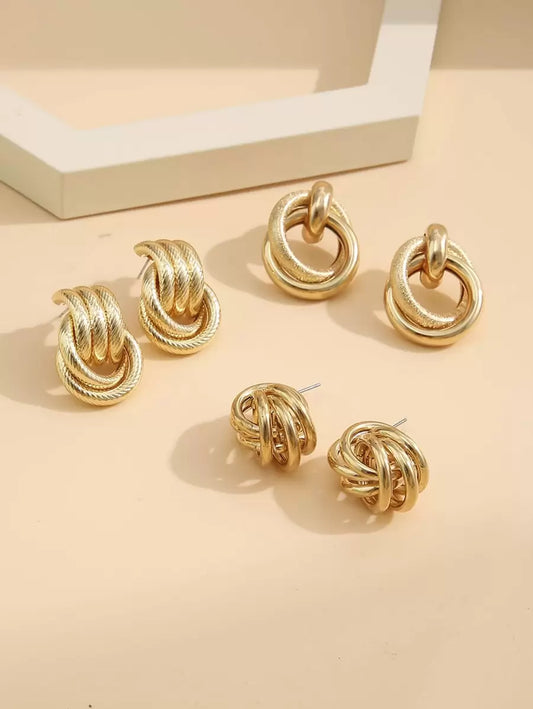 Buy SHEIN 17KM 3pairs Circle Design Earrings in Pakistan