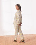 Buy Sajiero Linen Pajama Suit with Scrunchie - Sunlit Bloom in Pakistan