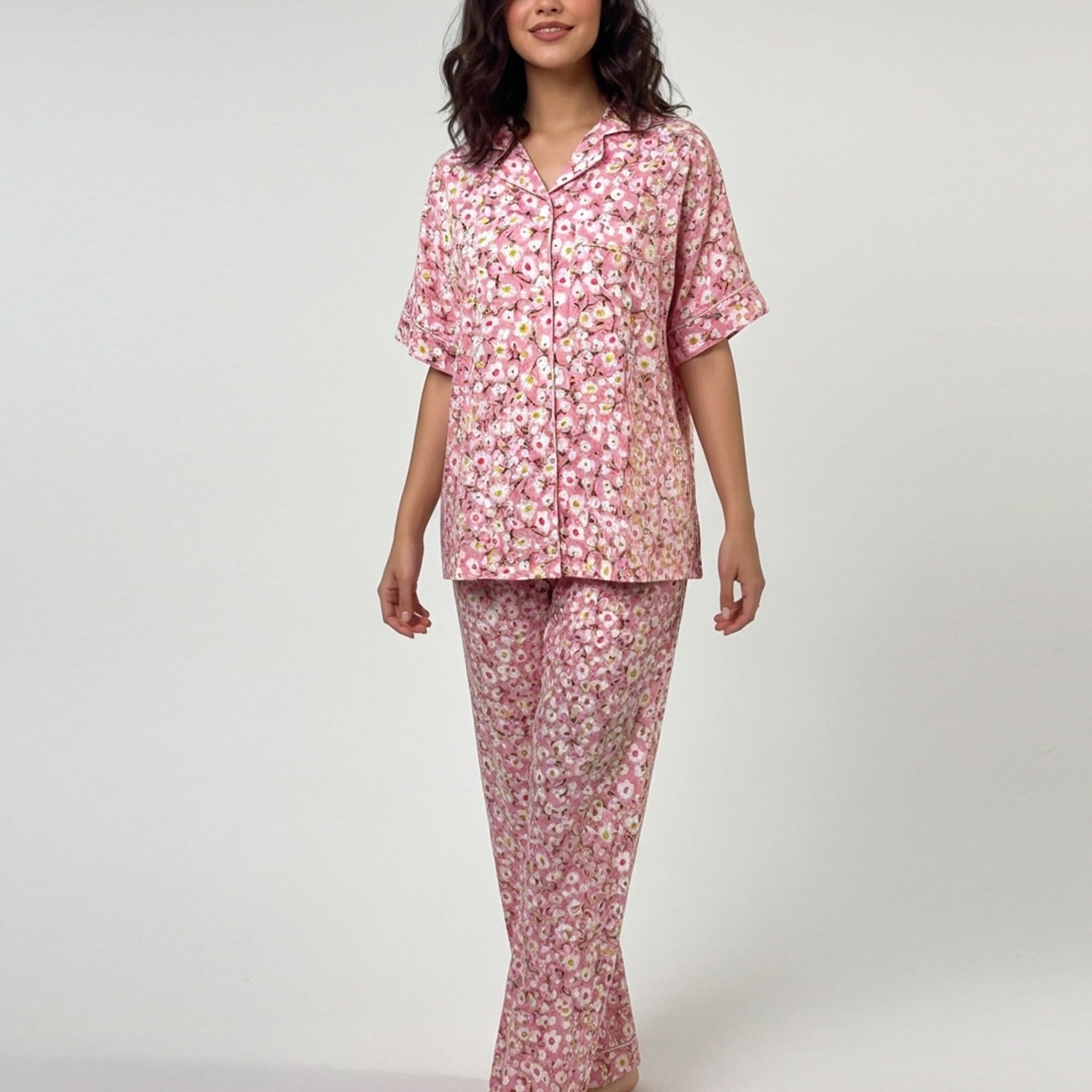 Buy Sajiero Linen Pajama Suit - Blossom Dream in Pakistan