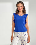 Buy Sajiero Cotton PJ Set - Heart Ease - Blue in Pakistan