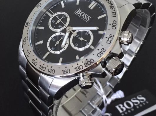 Buy Hugo Boss Mens Chronograph Quartz Stainless Steel Black Dial 46mm Watch - 1512965 in Pakistan