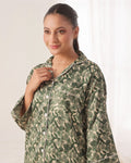 Buy Sajiero Silk Pajama Suit with Scrunchie - Leaf Lounge in Pakistan