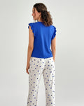 Buy Sajiero Cotton PJ Set - Heart Ease - Blue in Pakistan