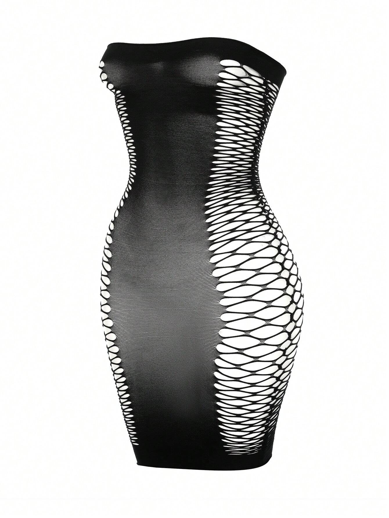 Buy SHEIN 1PC Women Sexy Lingerie Cover Up Without Bikini Sexy Fishnet Hollow Out Bodycon Dress For Music Festival Valentine's Day See Through Beachwear Summer Women's Swimwear Swimsuit in Pakistan