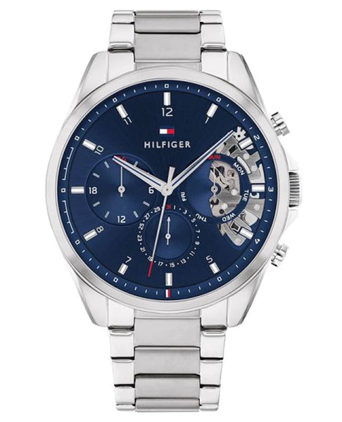 Buy Tommy Hilfiger Mens Quartz Silver Stainless Steel Blue Dial 44mm Watch - 1710448 in Pakistan