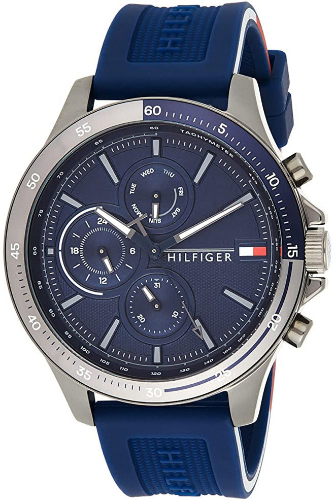 Buy Tommy Hilfiger Mens Quartz Silicone Strap Blue Dial 46mm Watch - 1791721 in Pakistan
