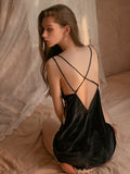 Buy Florea - Velvet Lace Mesh Slip - 12067 in Pakistan