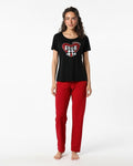 Buy Sajiero Cotton PJ Set - Red Chic in Pakistan
