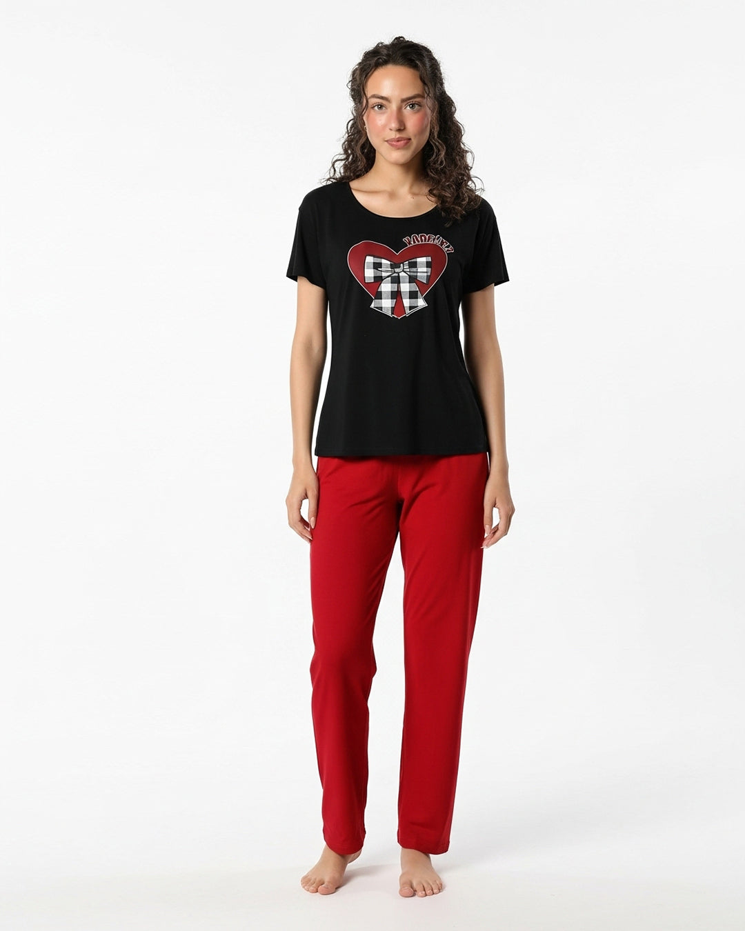 Buy Sajiero Cotton PJ Set - Red Chic in Pakistan