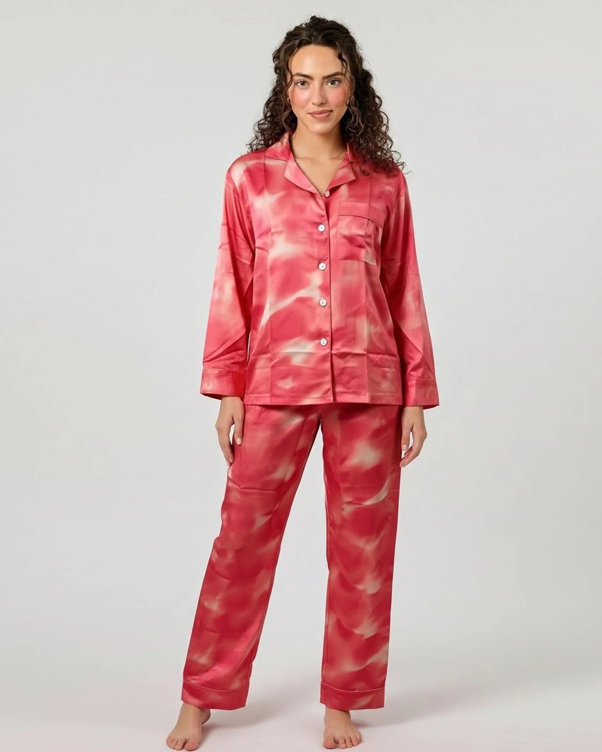 Buy Sajiero Linen Pajama Suit - Rose Dusk in Pakistan