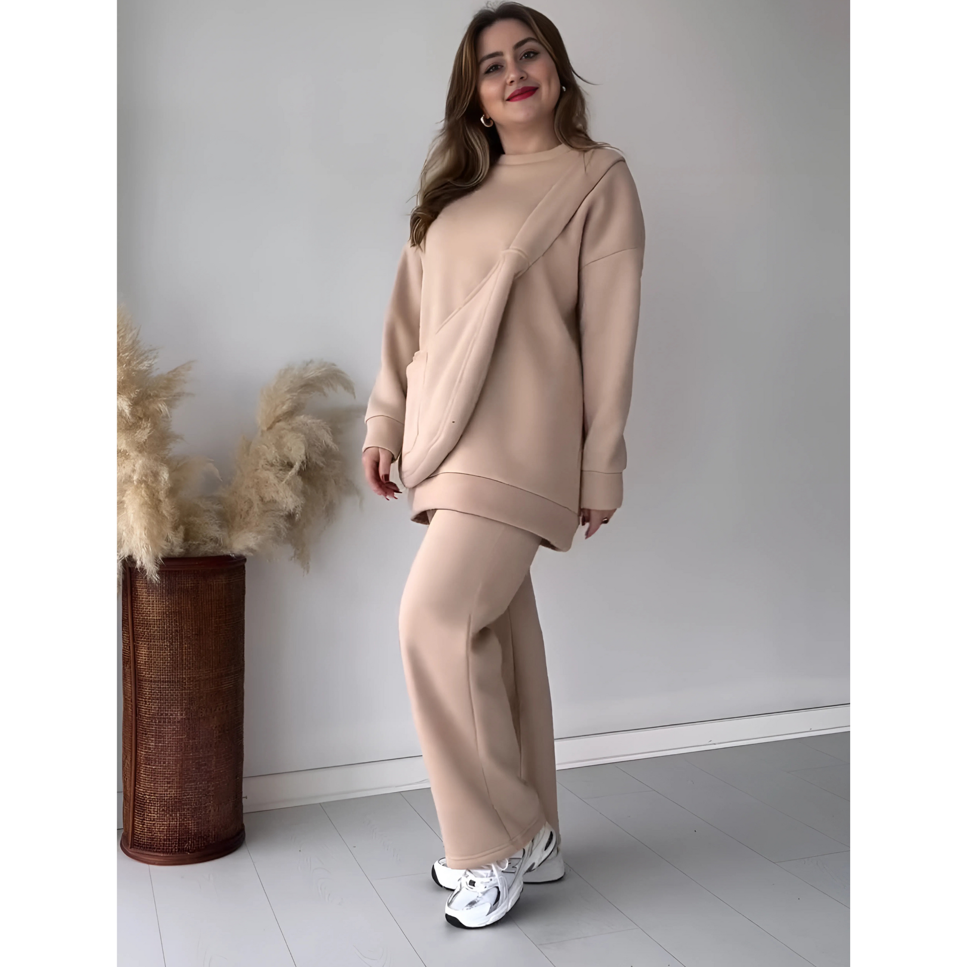 Buy Sajiero Rich Fleece Casual Drop Shoulder Tracksuit Suit With Bag in Pakistan