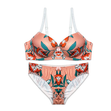 Buy Cheek Floral Print Padded Bra and Panty Set in Pakistan