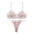 Buy White Floral Non Padded Bra and Panty Set in Pakistan