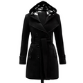 Buy Sajiero Fleece Double Breasted Waist Belt Long Coat in Pakistan