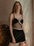 Buy Florea - Velvet Lace Mesh Slip - 12067 in Pakistan