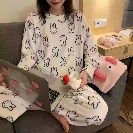 Buy Sajiero Fleece Pajama Suit - Bunny Bliss in Pakistan