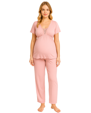 Buy Sajiero Silk Maternity Pajama Suit - Sleep Spell in Pakistan