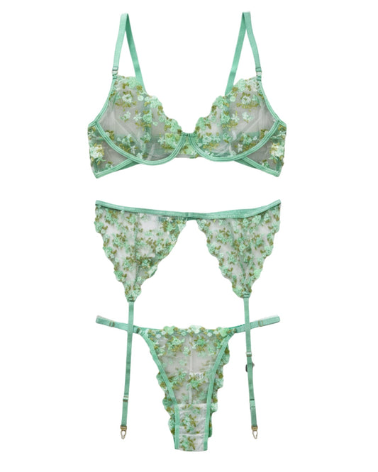 Buy Sajiero Garter Set - Blossom Muse - Green in Pakistan