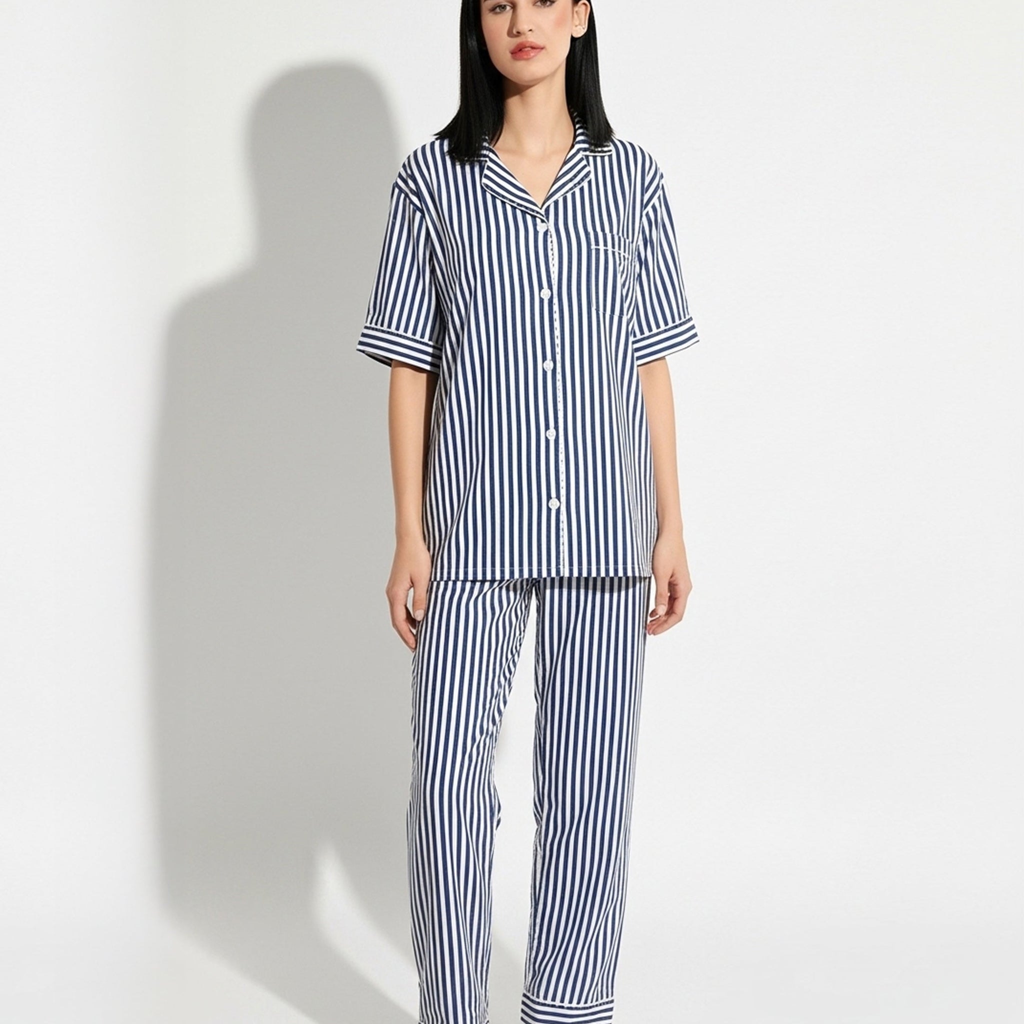 Buy Sajiero Linen Pajama Suit - Urban Stripes in Pakistan