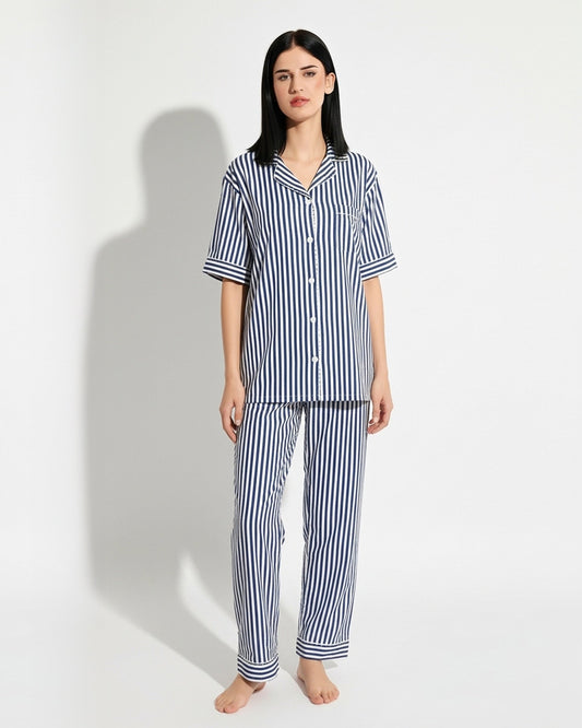 Buy Sajiero Linen Pajama Suit - Urban Stripes in Pakistan