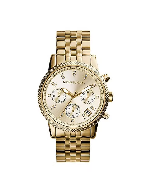 Buy Michael Kors Ritz Chronograph Gold Dial Gold Stainless Steel Strap Ladies Watch - Mk5676 in Pakistan