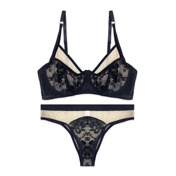 Buy Sajiero Bra Set - Obsidian Veil in Pakistan