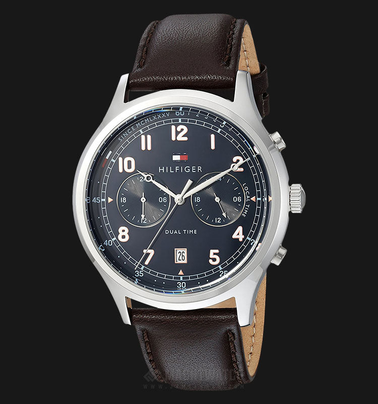 Buy Tommy Hilfiger Emerson Grey Dial Brown Leather Strap Watch for Men - 1791385 in Pakistan