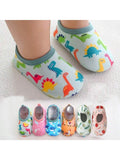 Buy 1pair Baby Girls' & Boys' Cartoon Pattern Anti-Slip Soft Sole Indoor Slipper Socks in Pakistan