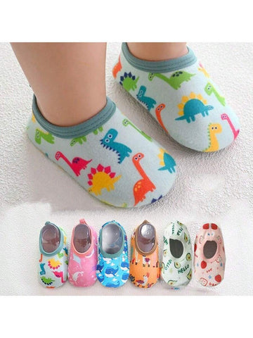 Buy 1pair Baby Girls' & Boys' Cartoon Pattern Anti-Slip Soft Sole Indoor Slipper Socks in Pakistan
