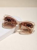 Buy SHEIN 1pair Faux Pearl Decor Cat Eye Sunglasses Summer Beach Travel Accessory in Pakistan