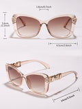 Buy SHEIN 1pair Faux Pearl Decor Cat Eye Sunglasses Summer Beach Travel Accessory in Pakistan