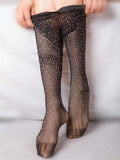 Buy SHEIN 1pair Rhinestone Fishnet Thigh High Stockings For Women (Excluding Underwear) in Pakistan