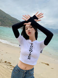Buy SHEIN 1pair Women's Solid Color Ice Silk Arm Sleeves For Sun Protection & Outdoor Activities, Spring/summer in Pakistan