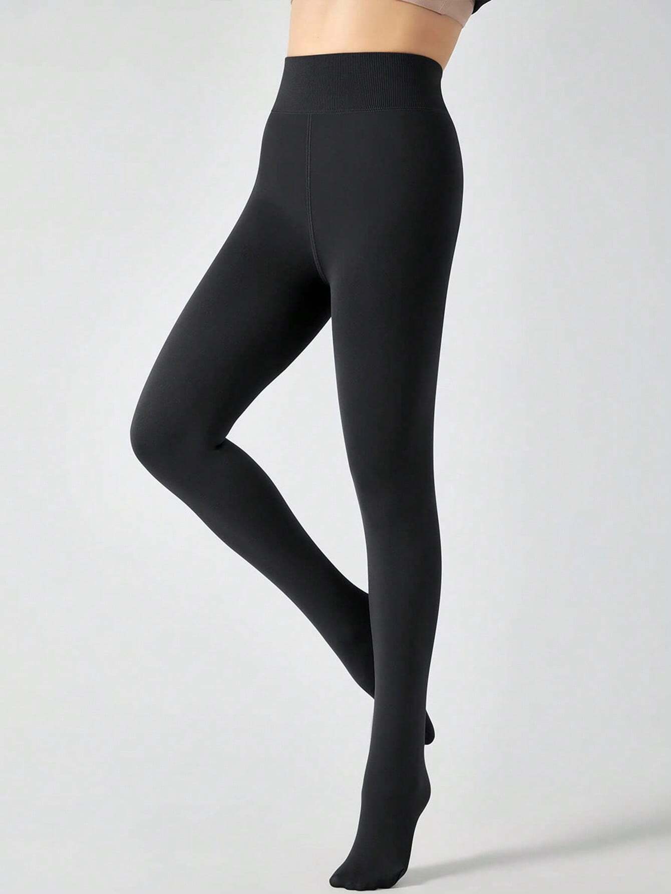Buy SHEIN 1pc 280g Thickened Fleece Winter Warm Leggings, Perfect Match For Dresses, Sweaters, Etc. in Pakistan