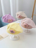 Buy SHEIN 1pc Baby 0-3 Years Old Baby Children's Beret, Cute Boys And Girls Knitted Hat, Floral Fashion Solid Color Spring And Winter Winter Winter Warm Children's Hat in Pakistan