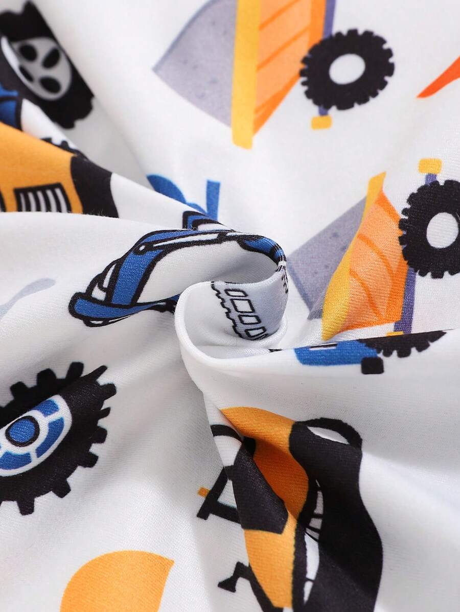Buy 1pc Baby Boy Cute Cartoon Truck Print Comfortable Long Sleeve Jumpsuit, Suitable For Autumn & Winter in Pakistan
