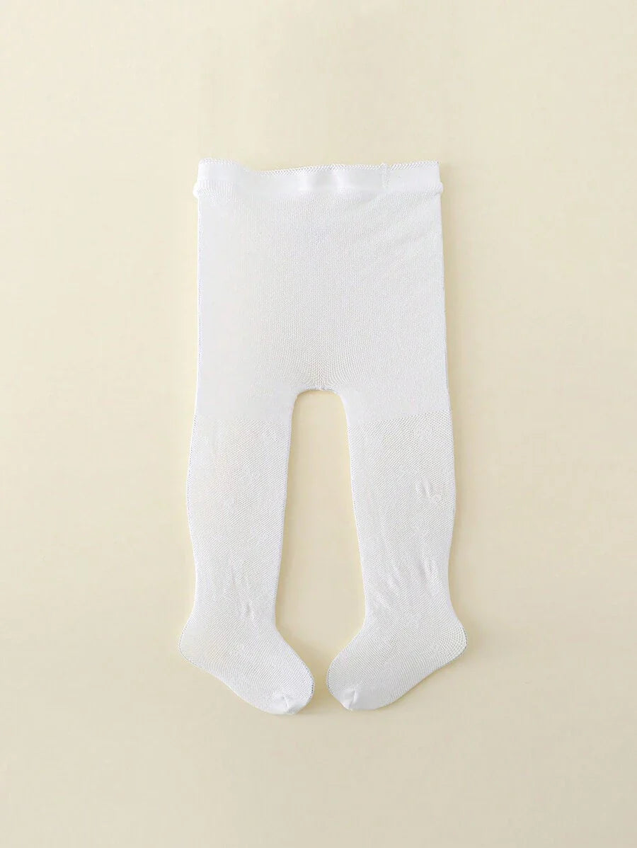 Buy SHEIN 1pc Baby Girls' White Butterfly Jacquard Fishnet Stocking, Suitable For Summer Daily Wear in Pakistan