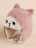Buy SHEIN 1pc Cartoon Knitted Ear Protection Thickened Hat For Kids And Babies, Winter in Pakistan