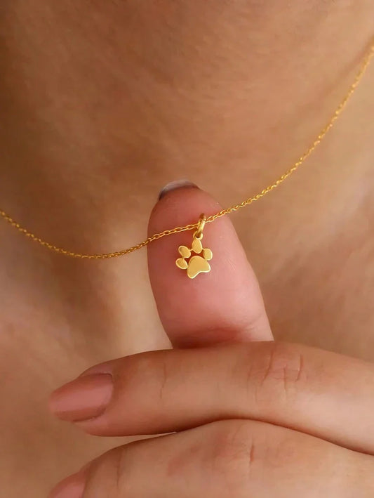 Buy SHEIN 1pc Cute Stainless Steel Cat/Dog Paw Pendant Necklace in Pakistan