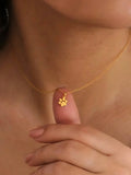 Buy SHEIN 1pc Cute Stainless Steel Cat/Dog Paw Pendant Necklace in Pakistan